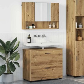 vidaXL Conjunto de Móveis para Banheiro 2 pcs carvalho artisiano