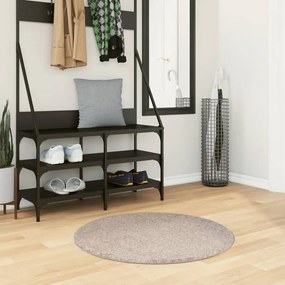 vidaXL Tapete shaggy de pelo alto PAMPLONA Ø 80 cm bege