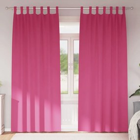 vidaXL Cortinas Blackout com Argolas 2 pcs Rosa Brilhante 260 x 140 cm