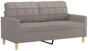 Sofá 2 lug. +almofadas decoração 140cm tecido cinza-acastanhado