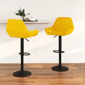 vidaXL Bancos de bar 2 pcs veludo amarelo mostarda