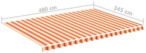 Tecido de substituição para toldo 5x3,5 m amarelo e laranja