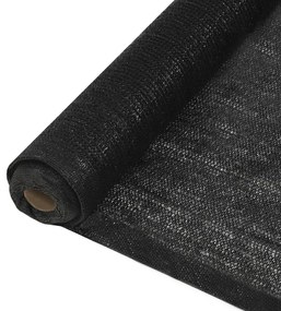 313043 vidaXL Rede de ocultação para privacidade PEAD 150 g/m² 1x50 m preto