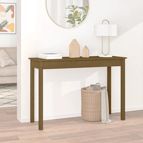 vidaXL Mesa consola 110x40x75 cm madeira de pinho maciça castanho mel