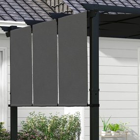 Outsunny Pérgola de Jardim 3x3 m Pérgola para Exterior com Teto Retrát