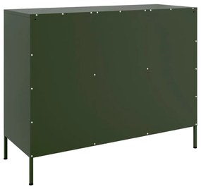 Aparador 100,5x39x79 cm aço verde-azeitona
