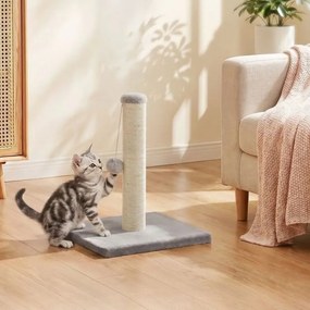 Pequena coluna para arranhar para gatos 40 x 40 x 44 cm ( com tronco de sisal e bola de pelúcia, Cinzento