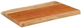 Tampo de mesa retangular borda viva 50x40x3,8 cm acácia maciça