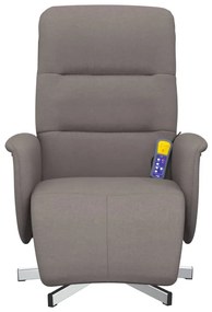 Cadeira massagens reclin. c/ apoio pés tecido cinza-acastanhado