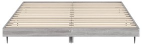 Estrutura de cama 200x200 cm derivados madeira cinzento sonoma
