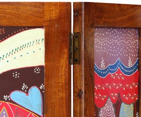 Divisor de Ambiente 3 Painéis Castanho Mel 35x1.5x160 cm Madeira Sólid