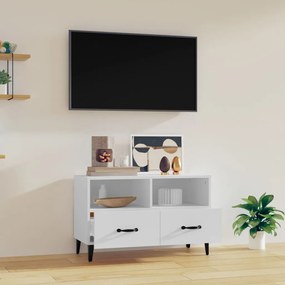 Móvel de TV Calibro com 2 Gavetas e Prateleiras de 80 cm - Branco - De