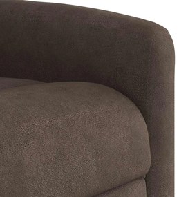 Poltrona de massagens reclinável elevatória microfibra castanho
