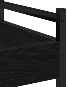 Carrinho de Cozinha vidaXL Carvalho Preto 50x30x70 cm Madeira de Engen