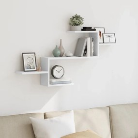 vidaXL Prateleira de parede 104x15x49 cm derivados de madeira branco