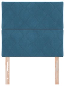 Cabeceira Design Blocos em Diamante Azul Escuro 90 cm Veludo