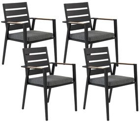 Conjunto de 4 cadeiras de jardim pretas TAVIANO Beliani