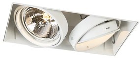 Foco embutido branco rotativo e inclinável AR111 sem moldura 2-luzes - Oneon Moderno