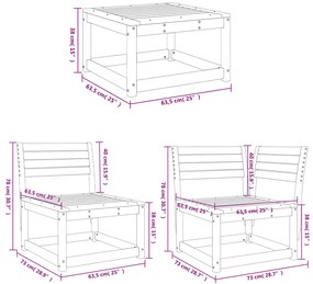 7 pcs conjunto lounge de jardim pinho maciço castanho-mel