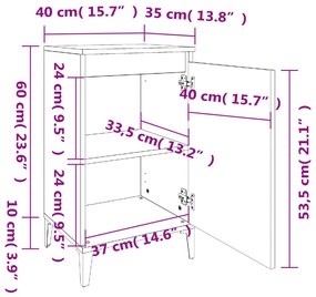 Mesas de cabeceira 2pcs 40x35x70 cm deriv. madeira cinza sonoma