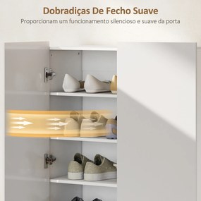 Sapateira para Entrada com Prateleiras Ajustáveis para 20 Pares de Sapatos 72x34,5x103 cm Branco Brilhante