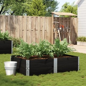 vidaXL Vaso/floreira de jardim 150x100cm madeira de pinho maciça preto