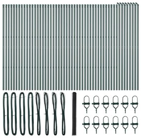 vidaXL Poste de Cerca Cinzeto 100 x 1,5 m (malha de 25 mm) Aço e PVC