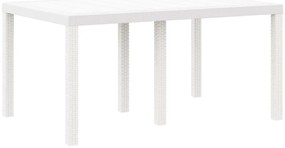 Conjunto de Jantar de Jardim 7 pcs Branco Rattan / Vime
