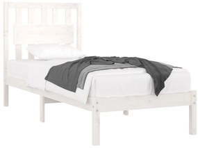 Estrutura de cama 100x200 cm pinho maciço branco