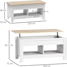 Mesa de Centro com Bancada Elevável Mesa de Centro com 2 Compartimento
