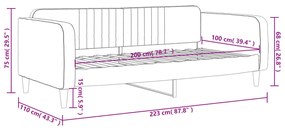 Sofá-cama 100x200 cm veludo verde-escuro