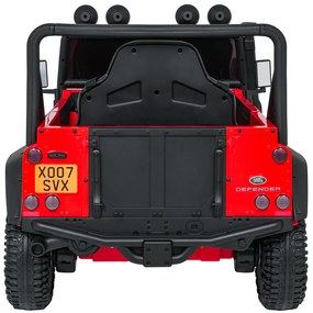 Jipe elétrico para Crianças 24V Land Rover Defender 110 SVX Concept Rodas Espuma EVA, Assento couro ecológico Vermelho