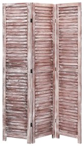 vidaXL Biombo com 3 painéis 105x165 cm madeira castanho