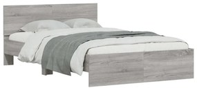Estrutura de cama com cabeceira 120x190 cm cinzento sonoma