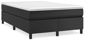 Cama boxspring com colchão 120x190 cm couro artificial preto