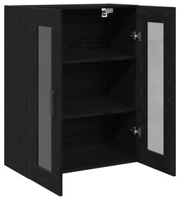 Armário de Parede com Portas de Vidro Carvalho Negro 69.5x34x90 cm