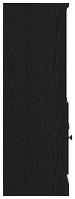 Armário Alto Carvalho Preto 132x35,5x103,5 cm Madeira de engenharia