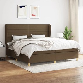 vidaXL Cama com molas/colchão 200x200 cm tecido castanho-escuro