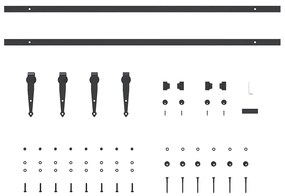 Kit para armário deslizante aço carbono 213 cm