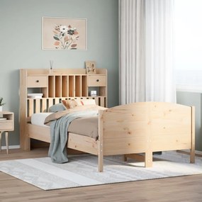 Cama com estante sem colchão 135x190 cm pinho maciço