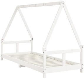 Estrutura de cama infantil 80x200 cm pinho maciço branco