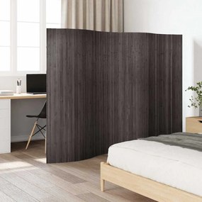 vidaXL Biombo/divisória de sala largura 250 cm altura 165 cm bambu cinzento