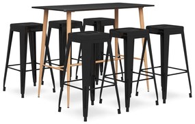 7 pcs conjunto de bar preto