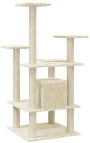 Árvore para gatos c/ postes arranhadores sisal 110 cm cor creme