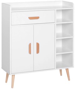 HOMCOM Aparador multiuso para cozinha sala de jantar 80x29,5x96cm branco| Aosom Portugal