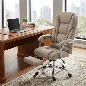 Cadeira de escritório Pacific em tecido com apoio de pé Taupe