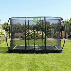 Trampolim retangular de solo Silhouette 214 x 305 cm com rede de segurança - preto