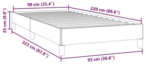 Estrutura de cama sem colchão 90x220 cm veludo verde-escuro