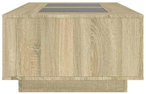Mesa de centro luzes LED Infinity 116x69x40 cm carvalho sonoma