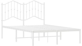 Estrutura de cama com cabeceira 120x200 cm metal branco